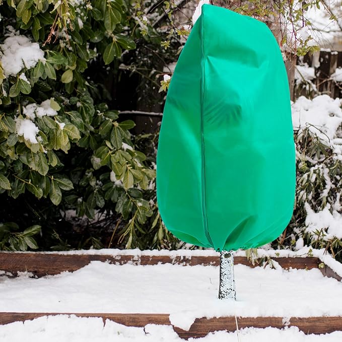 Homimp Plant Covers Freeze Protection, 4 Pack Frost Covers with Zipper Drawstring (71" x 47.3") Plant Protection Cover Bags for Outdoor Winter Frost Cold Weather Shrubs Trees Jacket Covers(Green)