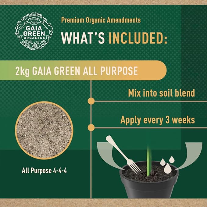 Gaia Green All-Purpose Soil Supplement for Resilient Crop Growth Ideal for Household Plants, Urban Gardens, Lawns, and Greenhouses, 500 Grams
