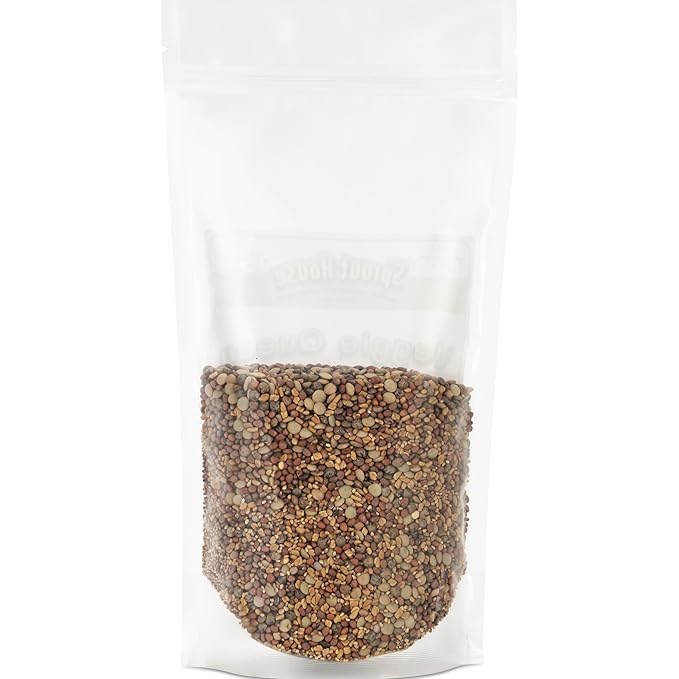 The Sprout House Veggie Queen Salad Mix Certified Organic Non-gmo Sprouting Seeds - Red Clover, Red Lentil, French Lentil, Daikon Radish, Fenugreek 1 Pound