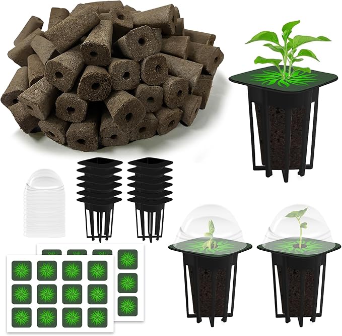 72-Pcs Seed Pod Kit, Including Hydroponics Garden Accessories (24pcs Grow Sponges, 12pcs Planting Baskets, etc.), Compatible Hydroponics Growing Systems