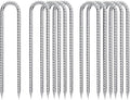 Rebar-Stakes-12-Inch, Ground Stakes Heavy Duty U-Hook Galvanized Anti-Rust Ground Anchors for Camping Tent Trampoline Accessories Dog Fence Chicken Coop Deer Fence 10pcs