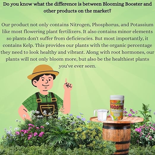 Bloom Booster - Flower Fertilizer for Indoor and Outdoor Plants - Blooming Promoter - Potted Plant Food - Water Soluble Flower Fertilizer - for Roots and Flowers - Tech Grade Raw Materials (3lb)