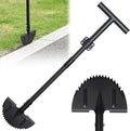 Edger Lawn Tool, Sharp Saw-Tooth Half Moon Hand Lawn Edging Tool for Landscaping, 49" Adjustable Long Handle Manual Edgers with T-Grip for Sidewalk Flower Bed Yard Garden Border Cable Burying