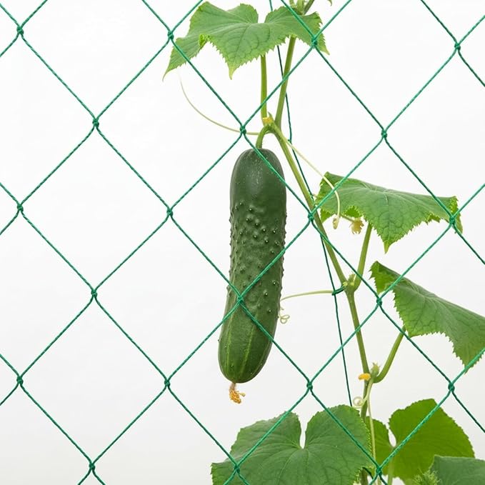 1 Piece Green Plant Support Netting Jute Net Heavy Duty Garden Plant Trellis Netting for Climbing Plants Outdoor Indoor Grow Net for Cucumber Vine Tomatoes Peas Flower Fruits Vegetables (8 ft)