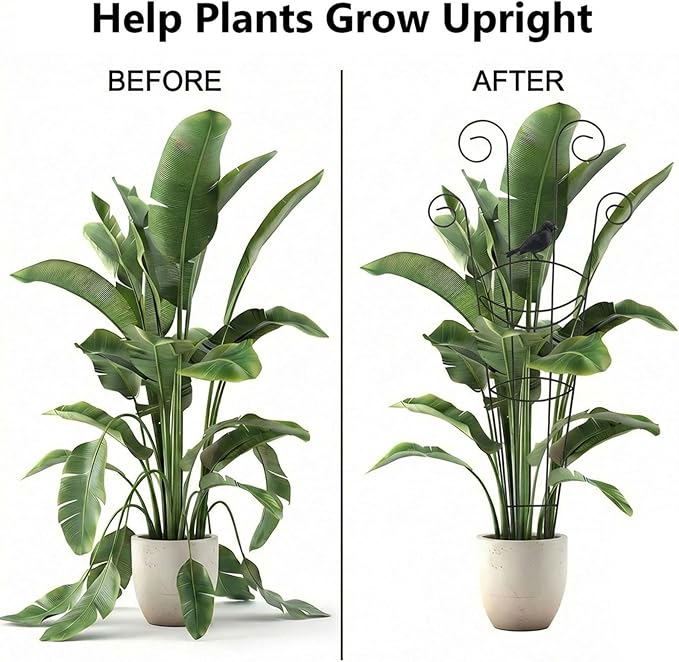 2 Pack Trellis for Climbing Plants Indoor, 30In Monstera Plant Support Structures, Plant Trellis for Potted Plants Stakes, Metal Climbing Support Outdoor for Ivy Pothos Monstera Hoya Flower Vine,Bird