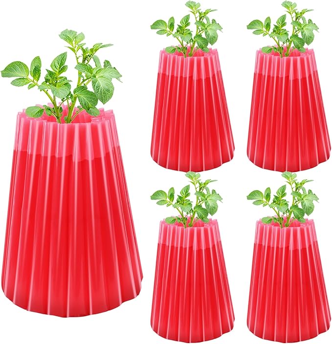 MJZ 5 Pack Walls of Water Plant Protectors, 18.3" x18.3" Thickened PE Wall of Water for Tomato Plants, Early Season Insulated Plant Protector Freeze Protection, Plant Covers for Winter Cold Weather