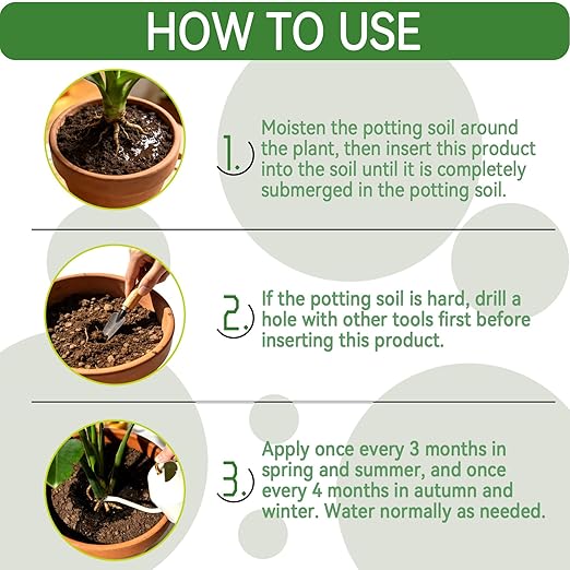 90PCS Slow Release Fertilizer Spikes for Indoor Plants - Long Lasting Plant Food Spikes for Houseplants Orchids Potted Plants, Easy to Use Fertilizer Sticks for Indoor Flowers Foliage Growth