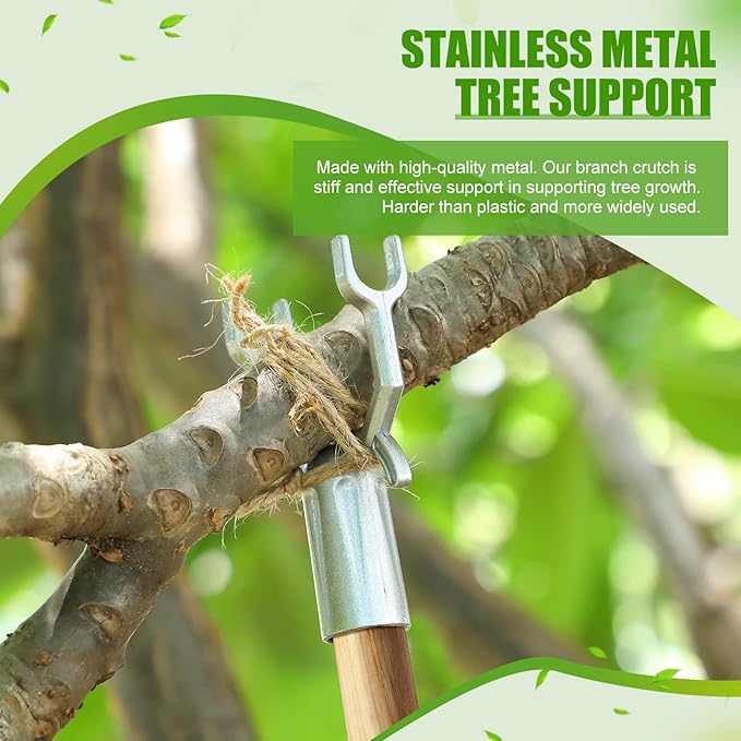 Zhengmy 50 Pcs Tree Branch Support Metal Tree Crutch Support Device Trees Straightening Kit Propping up Branch Spreaders Fruits Trees Garden Stakes Broom Pole Anchor 0.75 Inch Round Pipe Garden Yard