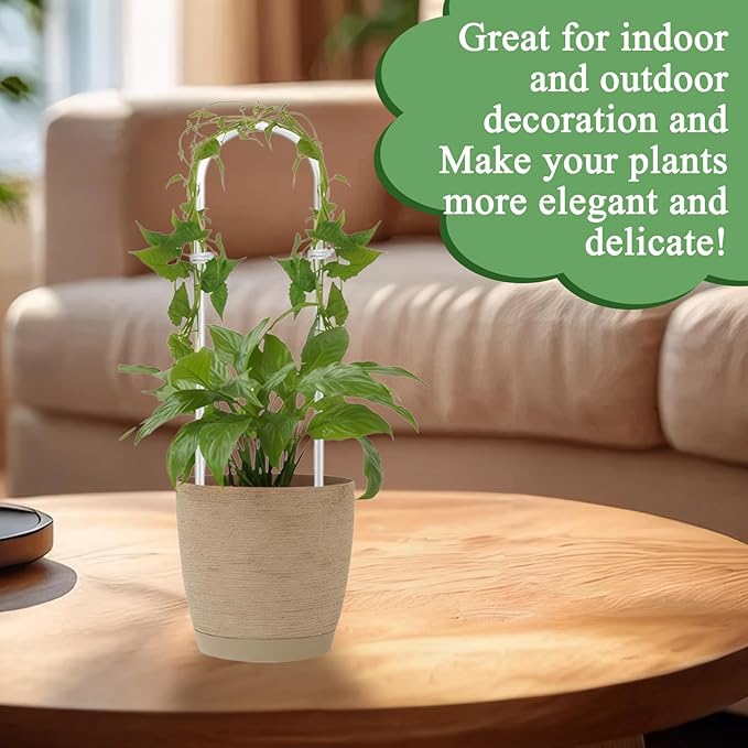 4 PCS U-Shaped Clear Acrylic Trellis, Plant Trellis Indoors, Comes with 40 Straps, Suitable for Potted Plants Climbing, Vine Vine Ivy,Etc
