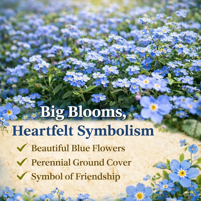 10,000+ Forget Me Not Seeds – Flower Seeds for Planting, Myosotis Perennial Garden Seeds, Easy to Grow Blue Wildflowers for Outdoor & Indoor, Pollinator Friendly, Memorial & Wedding Favor Flowers