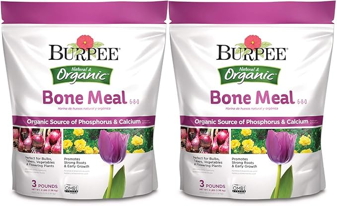 Burpee Organic Bone Meal Fertilizer | 3 lb Bag, 2-Pack | Add to Potting Soil for Strong Root Development | OMRI Listed for Organic Gardening | Great for Tomatoes, Peppers, and Bulbs