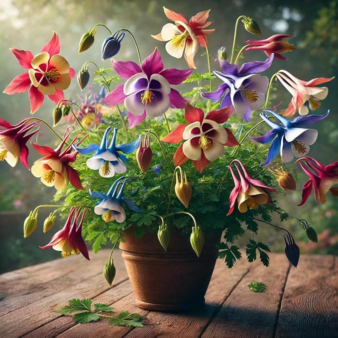 Columbine McKana Mix Seeds – Aquilegia Caerulea | Perennial Wildflower for Pollinators | Elegant Long-Spurred Blooms