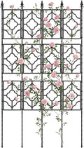 Housolution 64.57×33.58in Garden Trellis for Climbing Plants Outdoor, Plant Trellis Frame with Plastic Coated Iron Tubes for Vines Flowers Vegetable, Plant Climbing Frame Indoor Outdoor