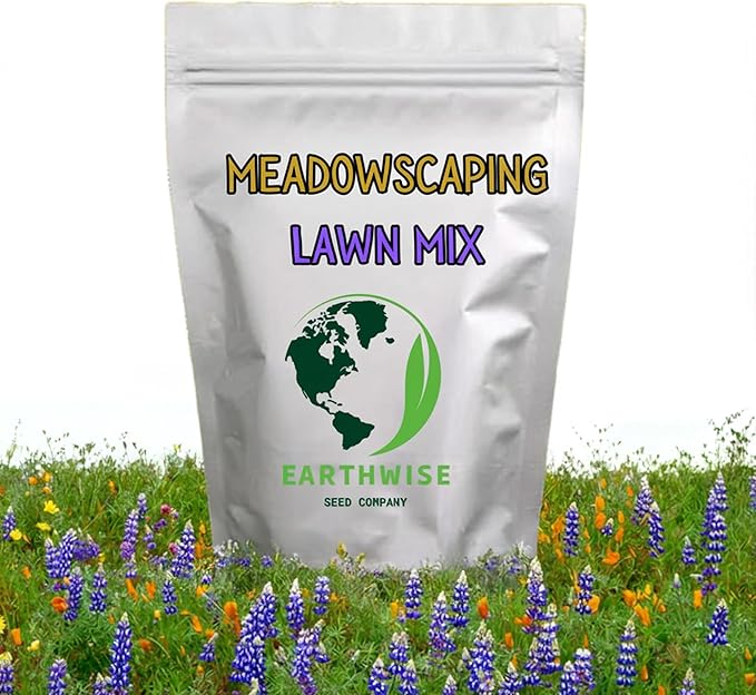 Earthwise Meadowscaping Alternative Lawn Seed Mix – 1/2 lb Native Blend for Low-Maintenance Lawns – Covers 500 sq ft