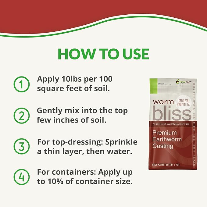 Worm Bliss (1 Qt) + Char Bliss (1 Qt) - Organic Worm Castings for Plants & Organic Biochar for Plants - Earthworm Castings Organic Fertilizer - Biochar Soil Amendment - Charcoal for Plants