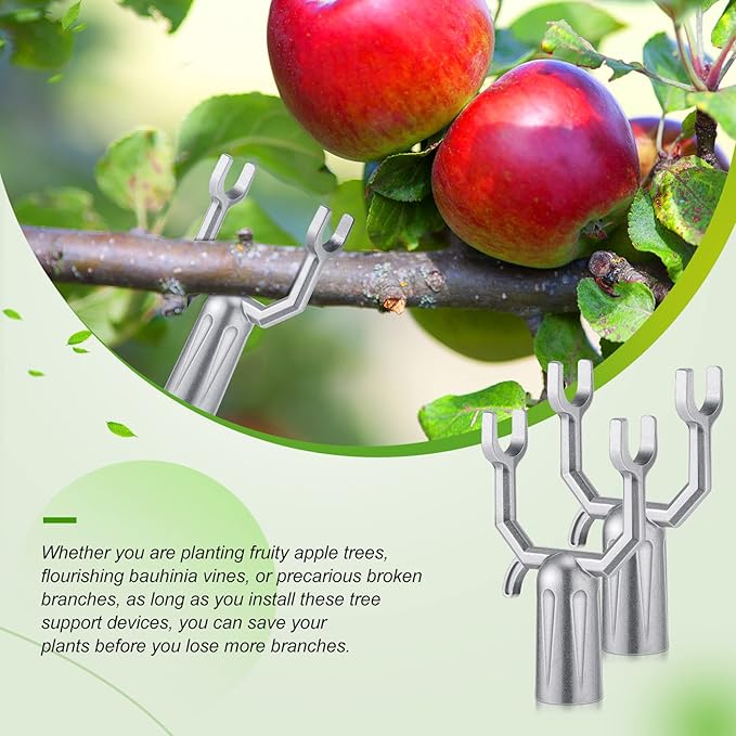 Zhengmy 12 Pcs Tree Branch Support Metal Tree Crutch Support Device Trees Straightening Kit Propping up Branch Spreaders Fruits Trees Garden Stakes Broom Pole Anchor 0.75 Inch Round Pipe Garden Yard