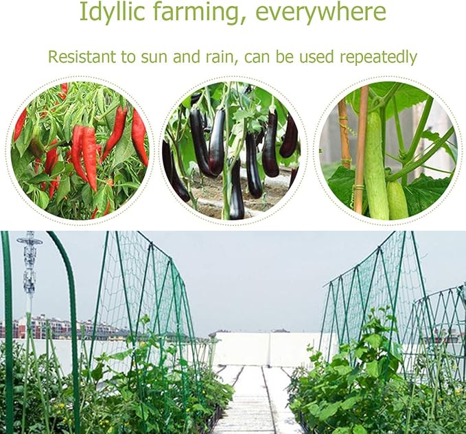 2Pack 5.9Ft x 8.86Ft Garden Plant Trellis Plant Climbing Net Nylon Garden Netting for Cucumber, Vine, Fruits, Vegetables Tomato Climbing Vining