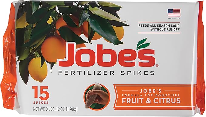 Jobe’s Garden Fertilizer Spikes, Easy Plant Care Slow Release Fertilizer for Fruit and Citrus Plants and Trees, 15 Count