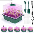 Seed Starter Tray with Grow Light, 6-Pack 72 Cell Seed Starter Trays, Germination Tray with Humidity Dome, Timing, Adjustable Brightness for Starting Vegetable, Flower, Indoor Herb Garden