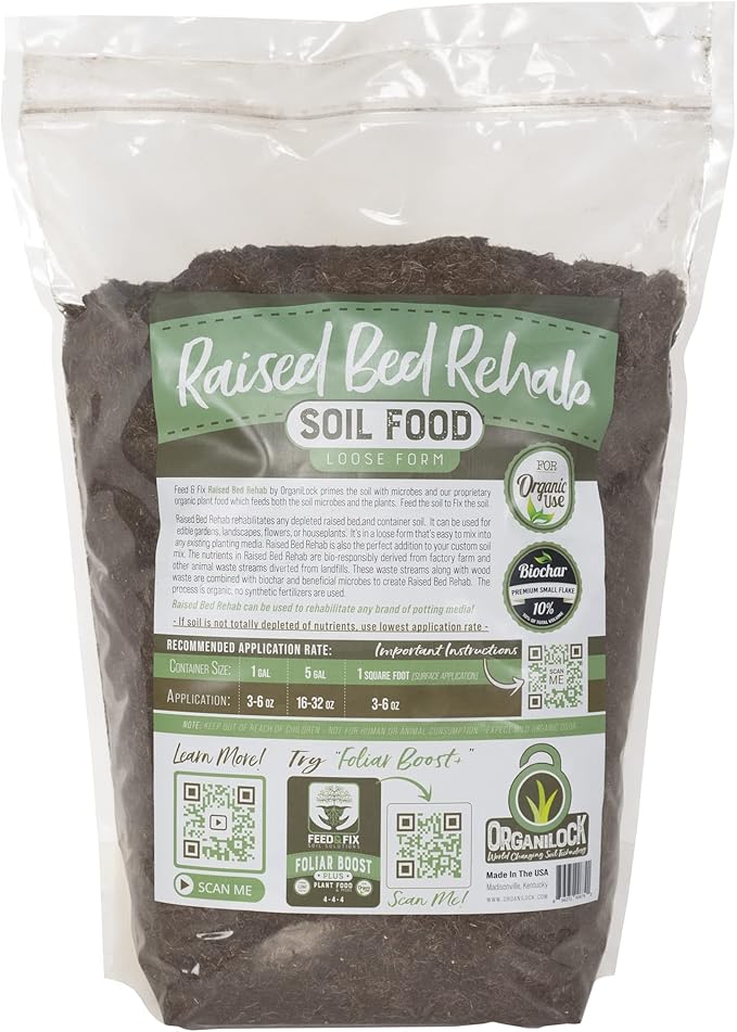 Raised Bed Rehab Potting Garden Soil for Growing (10 Pound Bag)