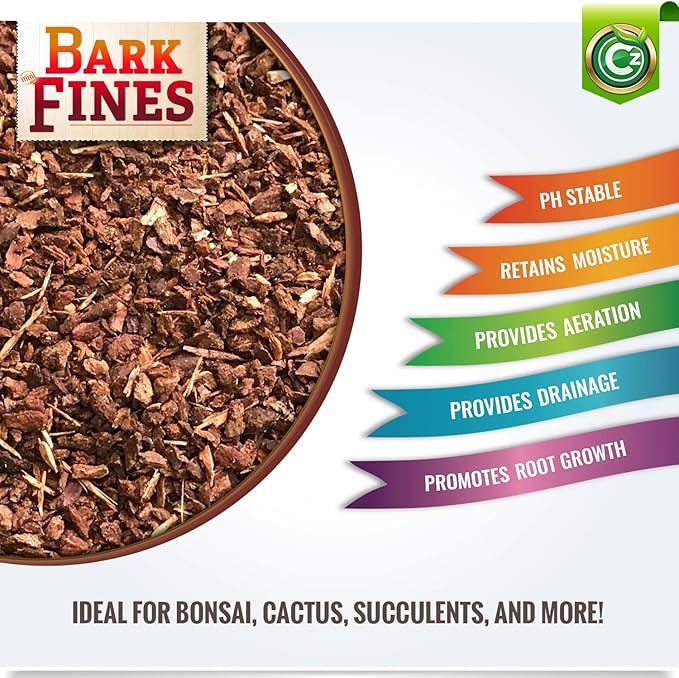 Potting Bark Fines (Chips) - Made in USA Premium Garden Soil Amendment Mix for Proper Root Development of Bonsai, Orchids, Phalaenopsis, Cattleyas, Indoor/Outdoor Plants, Reptile Terrarium Bedding