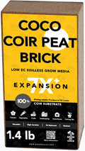 Coco Coir 650g Brick - Premium Organic Coco Peat Brick for Garden Soil & Potting Mixes-Seed Starter Soil, Coconut Fiber Substrate Mixes with Potting Soil for Indoor Plants & Outdoor Plants