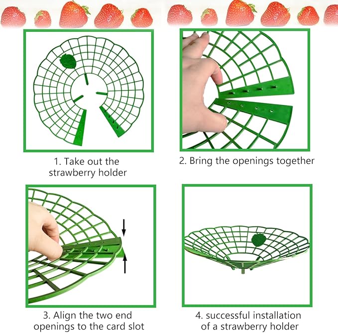 15 PCS Strawberry Supports,Strawberry Plant Support with Strawberry Logo Pattern,Strawberry Planting Rack with 3 Sturdy Support Feet to Prevent Strawberries From Rotting and Ensure Their Cleanliness.