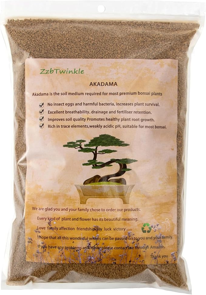 Japanese Super Hard Akadama Bonsai Soil - Fine Grain (1-2mm), 6 lb (3.6 QT) | Premium Volcanic Clay Medium for Cuttings, Seedling Cultivation & Miniature Plants