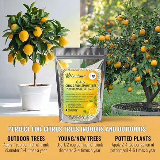 𝐁𝐄𝐒𝐓𝐒𝐄𝐋𝐋𝐄𝐑 Citrus Fertilizer + Vital Micronutrients - Perfect Balanced NPK for All Citrus - for Indoor and Outdoor Plants - Orange, Lime, Avocado and Lemon Tree Fertilizer [12 OZ]
