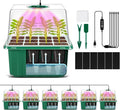 YAUNGEL Self-Watering Seed Starter Trays with Grow Light, 6-Pack 72-Cell Seed Starter Kit with Timing Controller Adjustable Brightness, Thicken Seed Starter Kit Humidity Dome Heightened Lids, Green