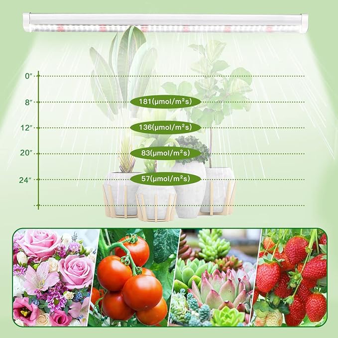 GYTF T5 LED Grow Lights, 306-Bulbs 5000K White Full Spectrum Plant Growing Lamp Bars for Indoor Plants Seedling Hydroponics, Daisy-Chain Design (6 x 10W, 300W Equivalent)