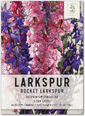 Seed Needs, Rocket Larkspur Seeds - 1,500 Seeds for Planting Delphinium consolida - Heirloom, Untreated & Open Pollinated - Beautiful Blooms in Pink, Blue, White & Indigo (1 Pack)