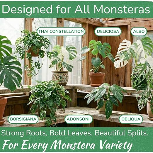 Monstera Plant Food - Premium Nutrient Rich Liquid Fertilizer (5-2-3 NPK) for Monstera Deliciosa & Other Tropical Plants | Supports Strong Roots & Large, Lush Leaves | Safe, Gentle, Easy-to-Use | 8 oz