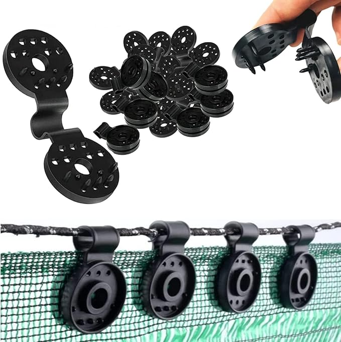 25 Pcs Black Shade Cloth Heavy Duty Lock Grip, Removable and Reusable Shade Cloth Clips for Sun Shade Net Fastening Clip, Plastic Clips for Anti Bird Netting Garden Netting Plant Support Structures