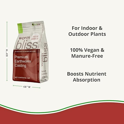 Worm Bliss (1 Qt) + Myco Bliss Powder (200 g) - Mycorrhizal Fungi Inoculant & Organic Worm Castings for Plants - Mycorrhizae for Plants - Earthworm Castings Organic Fertilizer - Mycorrhizal Inoculant