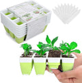 Ryscam 6pcs Reusable Seed Starter Kit, 72 Cells Seed Starter Trays, Silicone Seedling Starter Trays for Starting Plant Seeds with Flexible pop-Out Cells, Indoor Gardening Plant Germination Trays