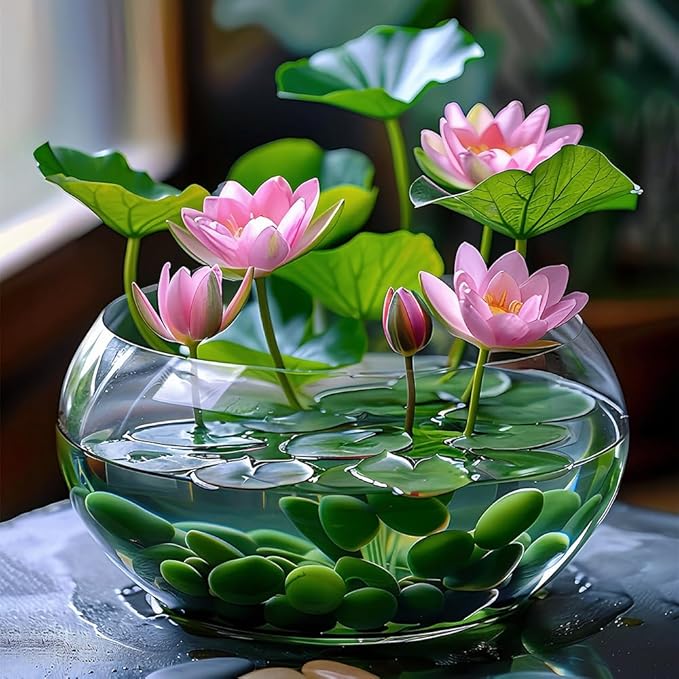 60pcs Mix Bonsai Lotus Seeds for Planting in Water Bowl Lotus Seed Water Lilys Flower Plant for Ponds and Gardens