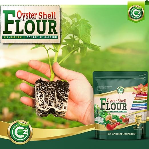 Oyster Shell Flour 5LB – Made in USA Soil Amendment Fertilizer for Indoor/Outdoor Plants & Gardens. High Calcium Supplement for Chickens, Reptiles, Worm Compost Bins, Mushroom Cultivation. OMRI Listed