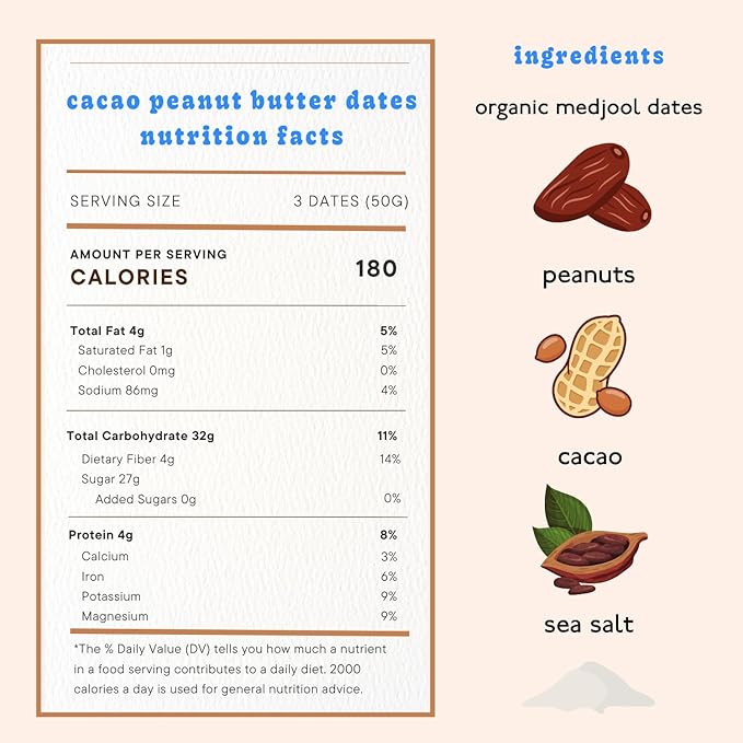 Realsy Chocolate Peanut Butter Stuffed Medjool Dates, Organic Dates with No Sugar Added, Gluten-Free, Vegan, Good Source of Fiber, Low Glycemic Index, All Natural Healthy Snack, (10 Pack)