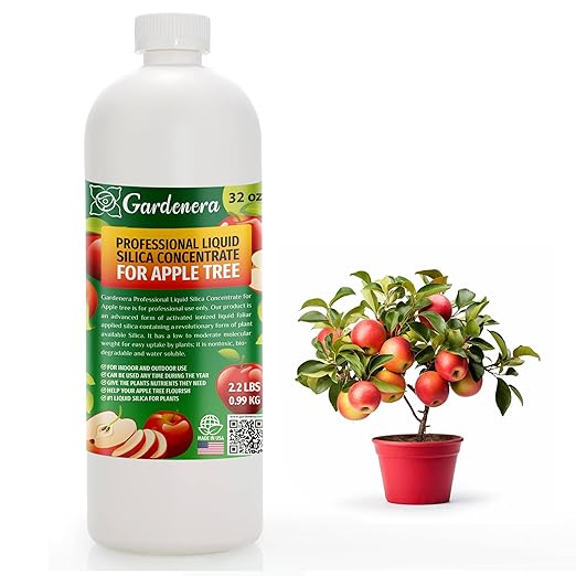 𝐏𝐑𝐎𝐅𝐄𝐒𝐒𝐈𝐎𝐍𝐀𝐋 Liquid Silica Plant Supplement - 32oz - Apple Tree Liquid Silica Boost Fertilizer - Stronger Stems & Healthy Leaves for Indoor & Outdoor Apple Trees (Makes 180 Gallons)
