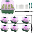6 Pack Seed Starter Kit with Grow Light 72 Cells Plant Starter Trays with 3.9 Inch Adjustable Humidity Dome Reusable Indoor Plant Germination Tray for Gardening