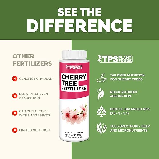 Cherry Tree Fertilizer – Liquid Plant Food for More Blossoms, Better Fruit Set & Stronger Roots, 8 oz