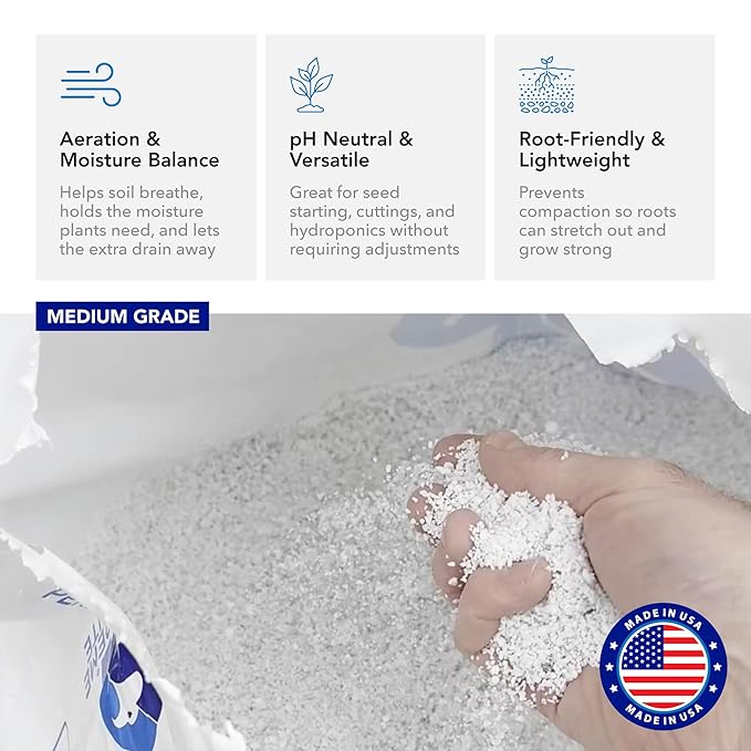 Supreme Perlite Medium Horticultural Perlite, 4 Cubic Feet Bag - Organic Potting Soil Mix Amendment for Seed Starting, Succulent, Cactus, Orchid, Bonsai, and Indoor or Outdoor Gardening