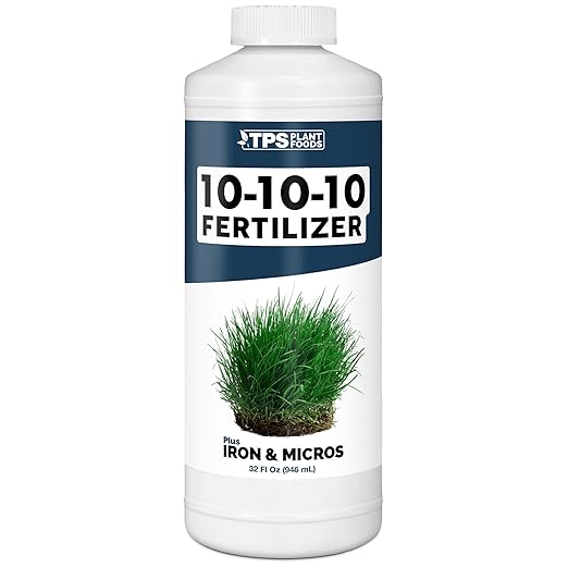 Liquid 10-10-10 Fertilizer for Lawn and Garden – Plant Food for Balanced Nutrition, Greener Growth & Stronger Root Development, 32 oz