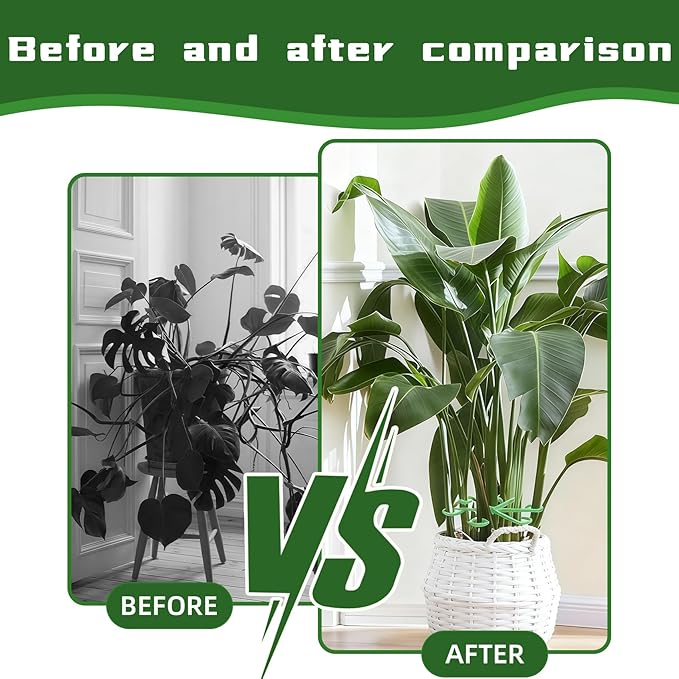 Plant Stem Support - 32pcs Plastic Climbers Stem Holders,Reusable Plants Holder Hook for Indoor Home Garden Healthy Growth Home Garden