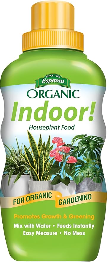 Espoma Organic 8 Ounce Concentrated Indoor! Plant Food - Indoor Plant Fertilizer for Large & Small Plants Like Pothos, Fiddle Leaf Fig, Monstera, Snake & Palms. Pack of 2.