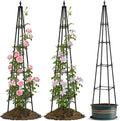 Obelisk Trellis for Climbing Plants, 6 FT Garden Trellises with 16mm Thickened Plastic-Coated Metal Pipes, Trellis for Climbing Potted Plant Vine Flower Rose Vegetable Tomato Cucumber Outdoor Indoor
