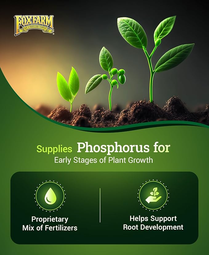 Happy Frog Jump Start Fertilizer - 3-4-3 Blend with Calcium & Mycorrhizal Fungi - Supports Early Growth & Root Development - Phosphorus Fertilizer for Transplanted Seedlings & Re-Potted Plants - 4 lb