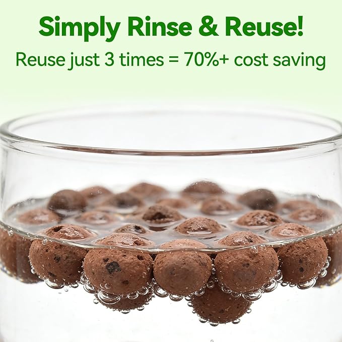 Zeedix 1QT Leca Clay Pebbles for Plants, 4mm-16mm Clay Balls Hydroton Leca Balls for Hydroponic Growing Gardening Orchids Drainage Decoration Aquaponics