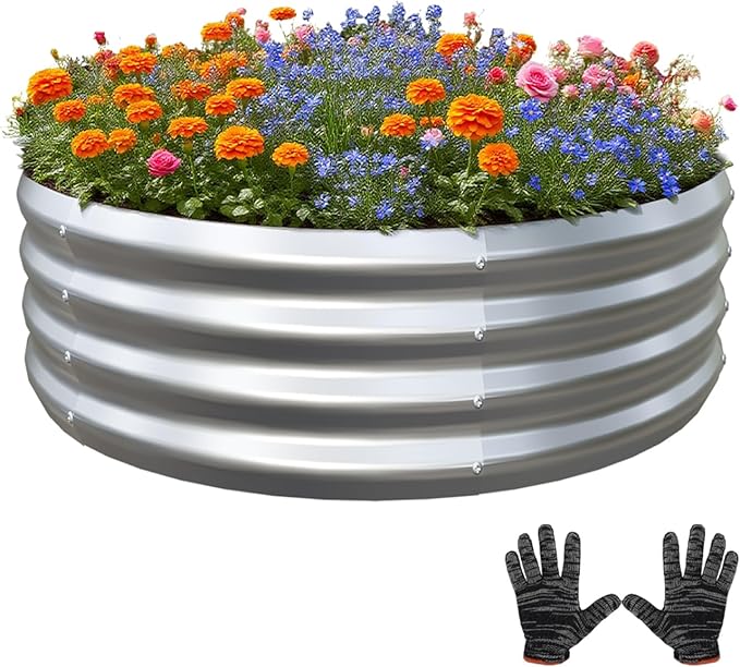 Galvanized Garden Bed Kit for Vegetables/Herbs/Flowers, Raised Planter Box, Outdoor, 2x2x1 Feet